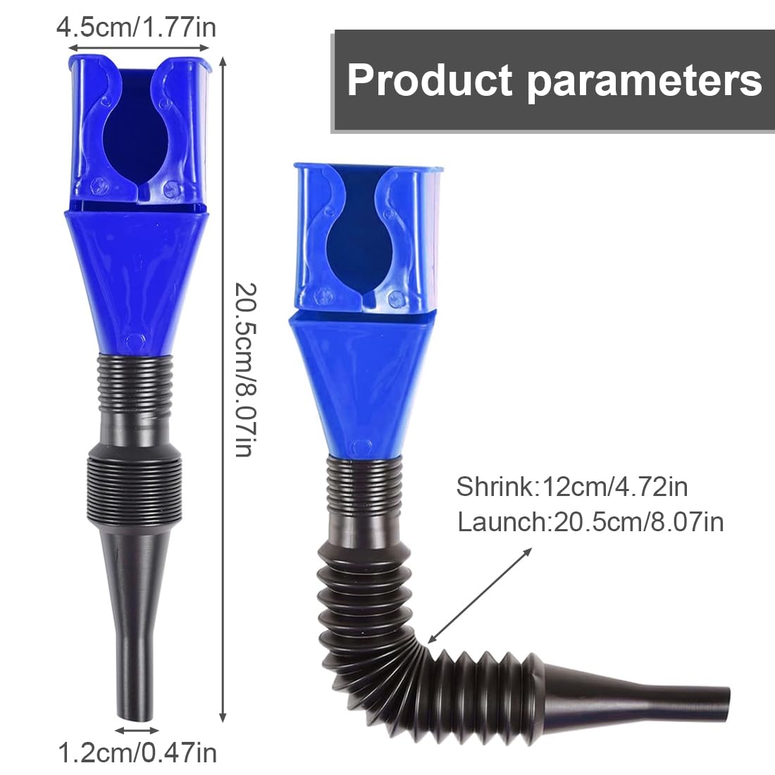 4 Entonnoirs Pliables Avec Tuyau - Entonnoir Huile Moteur étanche Multiusage - Pour Voiture, Moto, Maison - Colorés