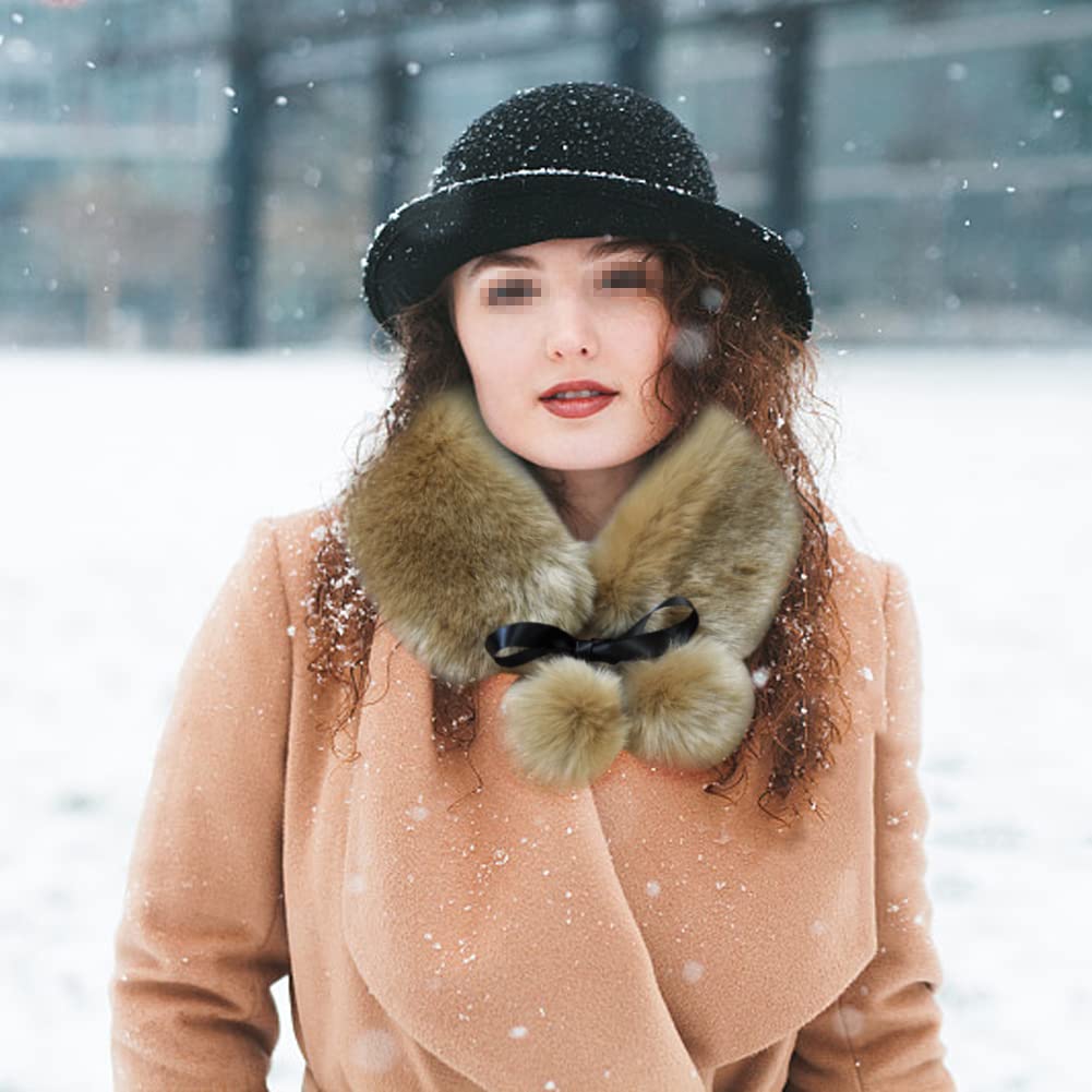 iSpchen Damenmütze Fellmütze Kunst Pelz Mütze Kunstpelzmütze Winter Warme Mütze Kunstfell Wintermütze Bommel Ohrenschutz Cap Mütze