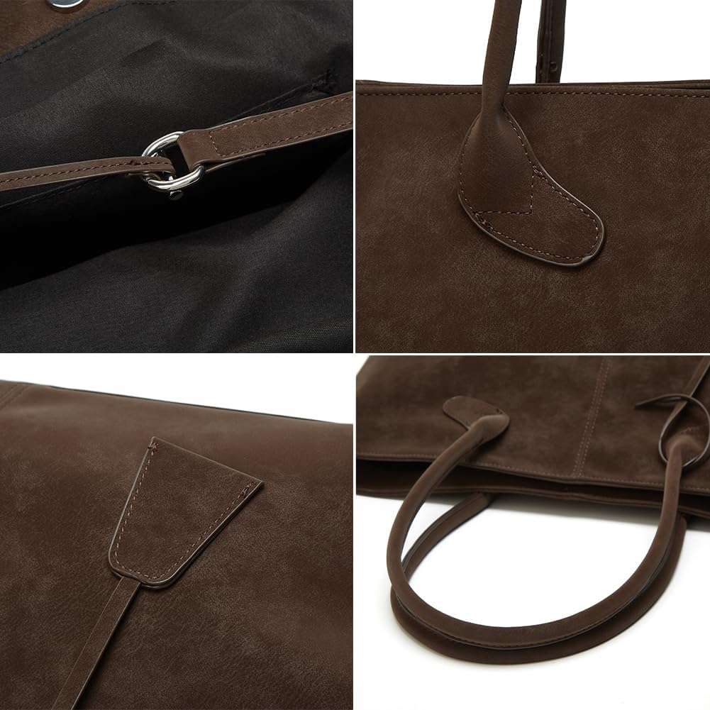 Womens Trendy Vegan Leather Shoulder Bag Large Travel Tote Purse Handbag Top Handle Satchel Commuter Underarm Bag
