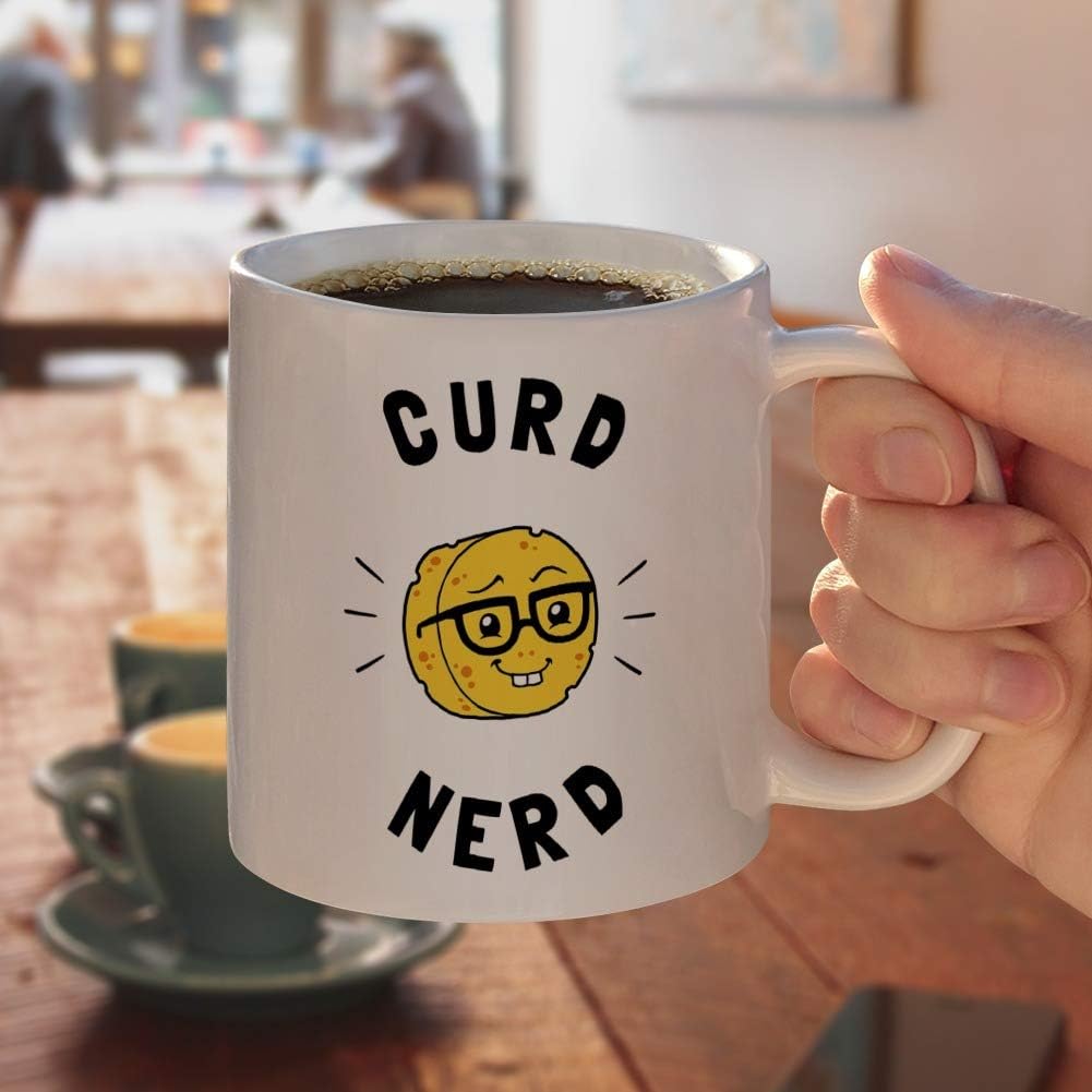Curd Nerd Cheese Funny Humor Ceramic Coffee Mug, Novelty Gift Mugs for Coffee, Tea and Hot Drinks, 11oz, White - Image 4
