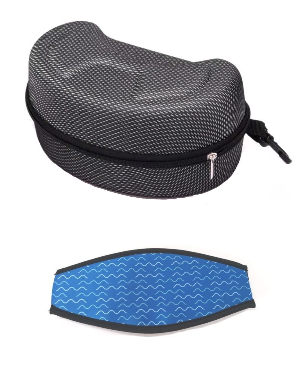 Diving Mask Case, Portable Swimming Scuba Mask Storage Box Protective Container Case, Diving Glasses, Mask strap cover, Hairband (Grey)