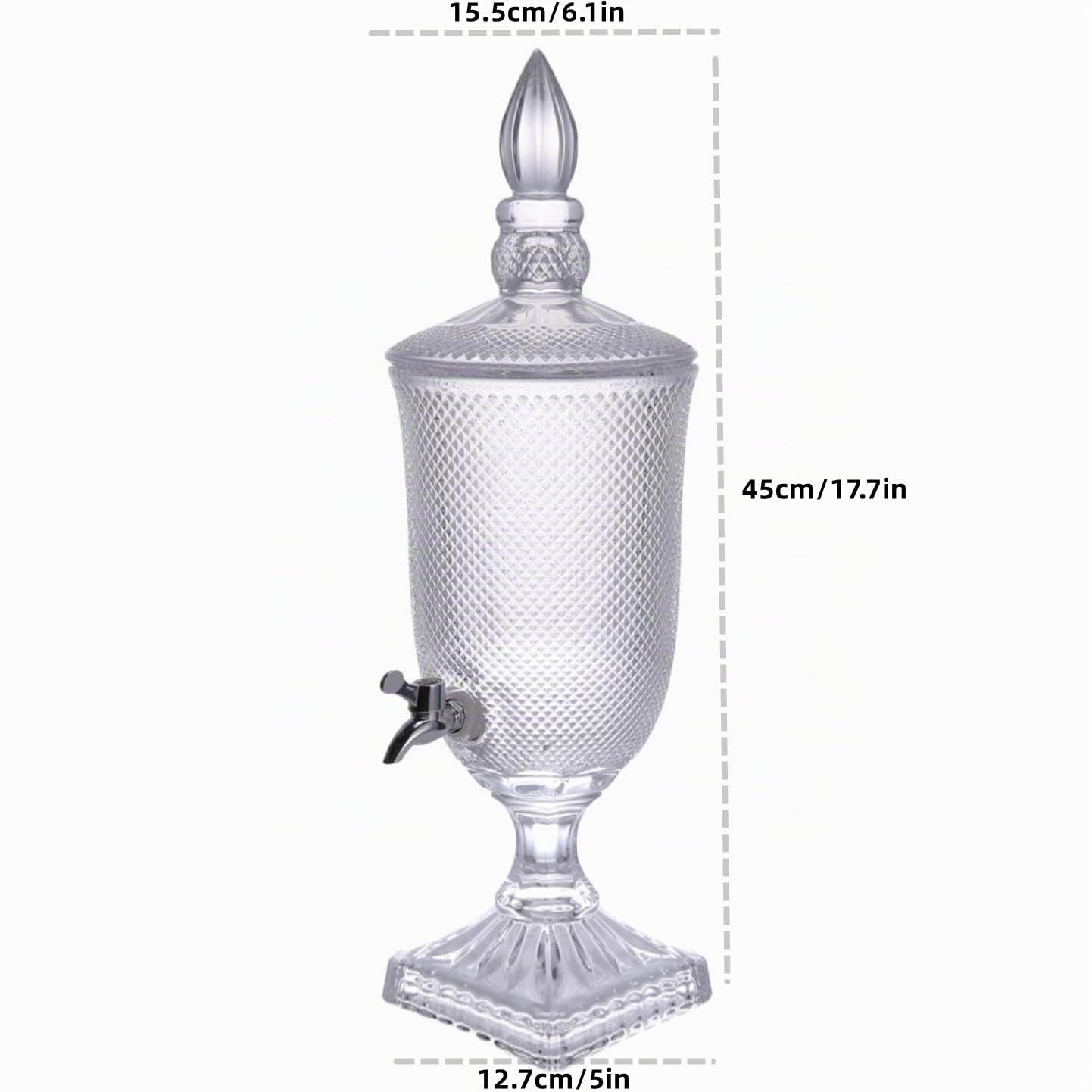 Dispensador de bebidas de cristal con soporte, diseño moderno, cristal de, boquilla antigoteo, ideal para fiestas, bodas, limonada, agua fría y más