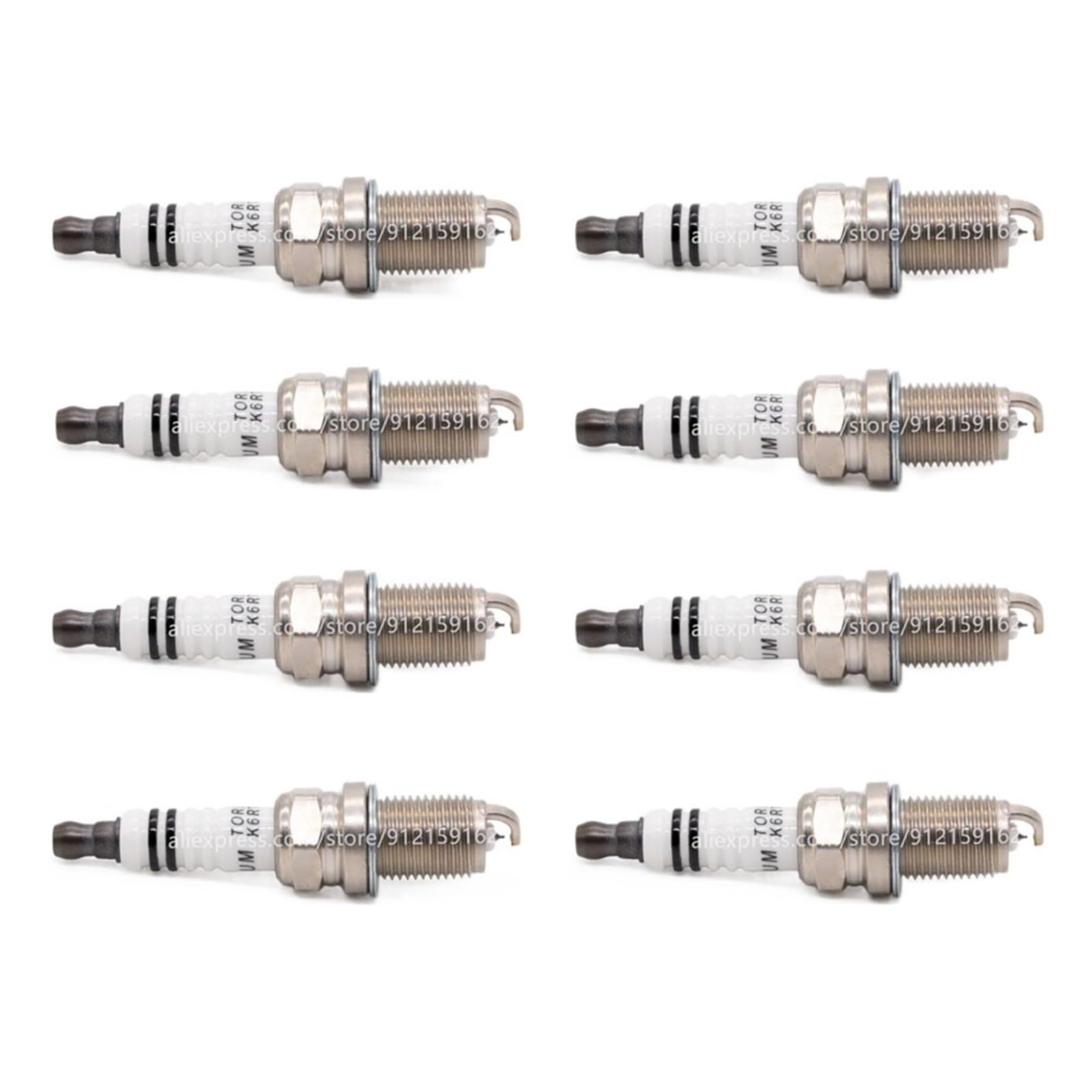 Klucz dynamometryczny do samochodu, świeca zapłonowa Iridium-Platinum, latarka, K6RTIP, kompatybilna ze świecą, PFR6B, Champion RC8WYP4, Denso IK20TT, do F5DP0R (8 sztuk z pudełkiem)