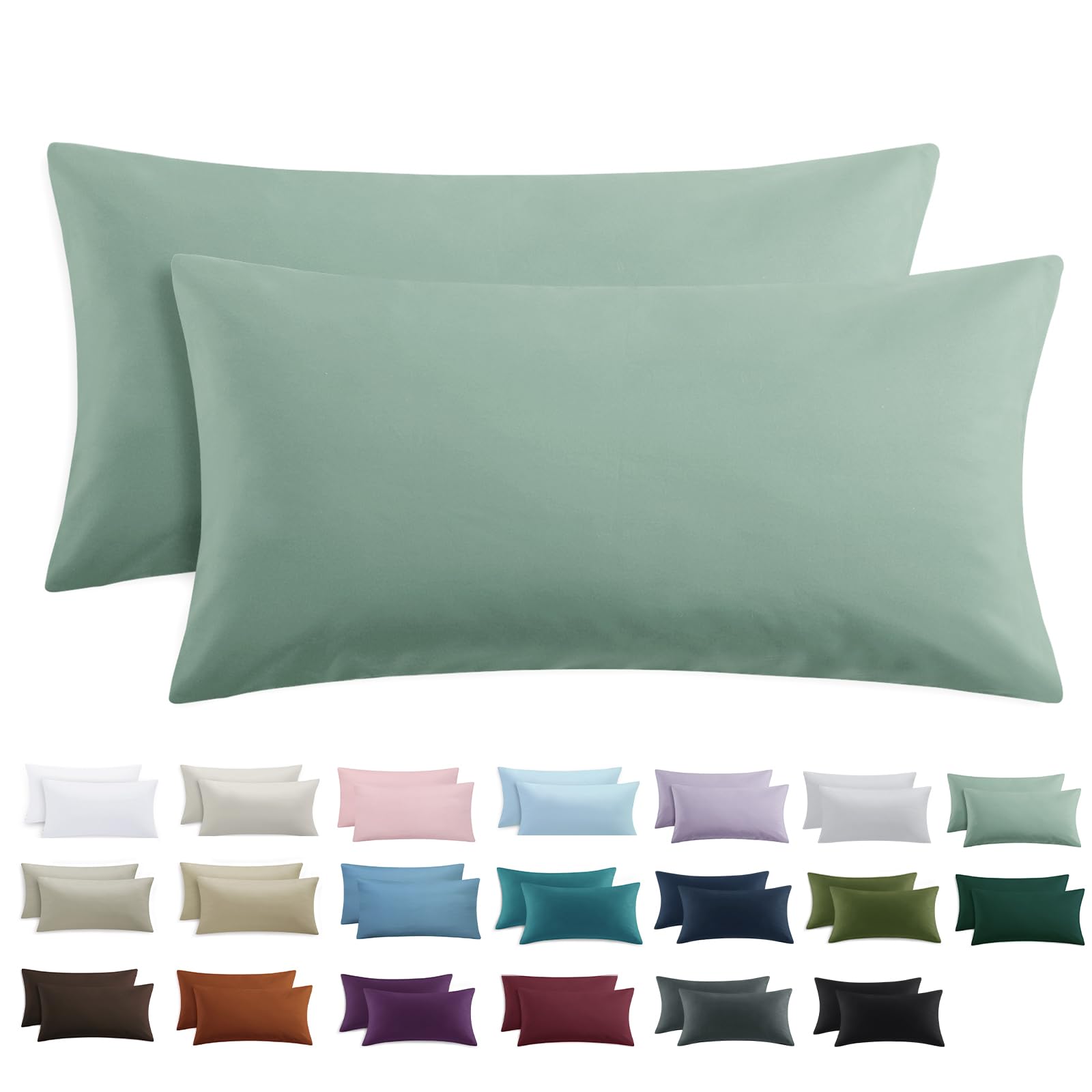 Tifschlaf Kissenbezug 2er Set - Kopfkissenbezug mit Reißverschluss aus Mikrofaser Weich, Pillow Case