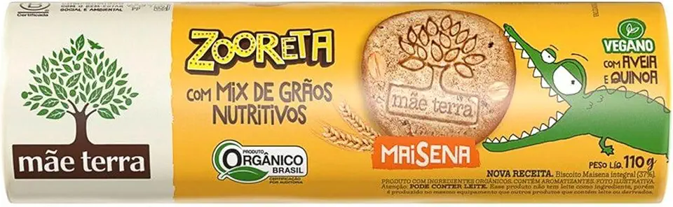 Mãe Terra Biscoito Maizena Integral 7 Grãos Orgânico Zooreta Pacote Tamanho: 110 G (Pacote De 1)