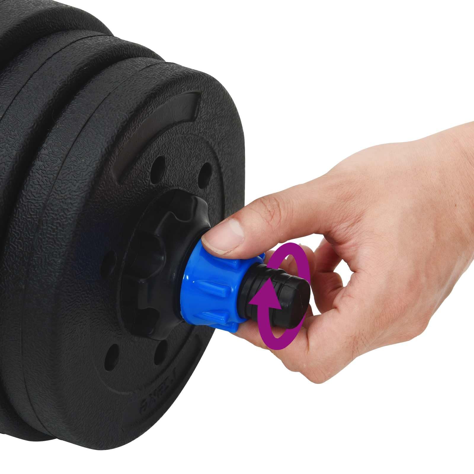 vidaXL Set di manubri, bilanciere e Kettlebell 4-in-1 20 kg Nero e Blu, Attrezzatura da casa, manubri Regolabili, Pesi per Allenamento, Fitness Indoor, Strumenti e Attrezzi salvaspazio