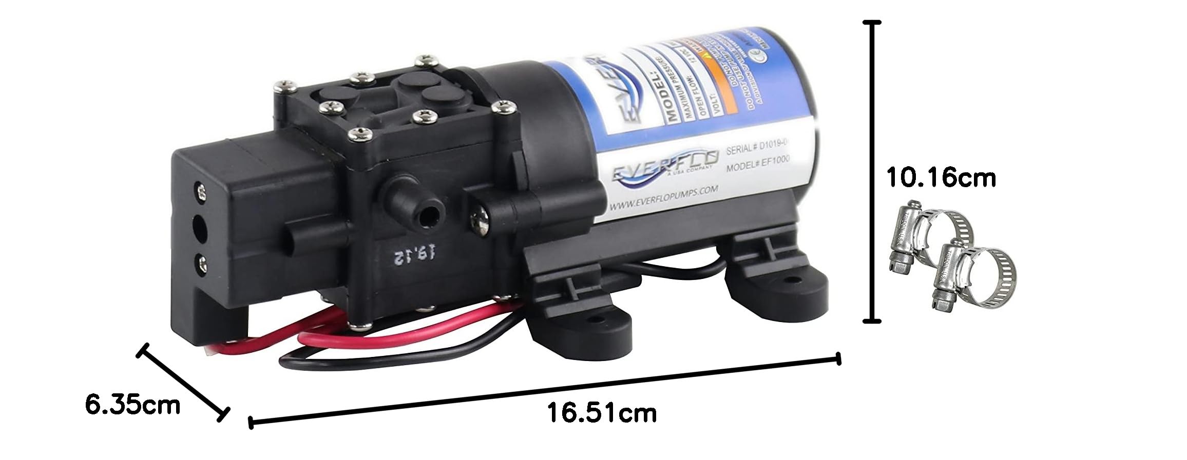 Everflo EF1000-AMZ Pompe à membrane 12 V Noir