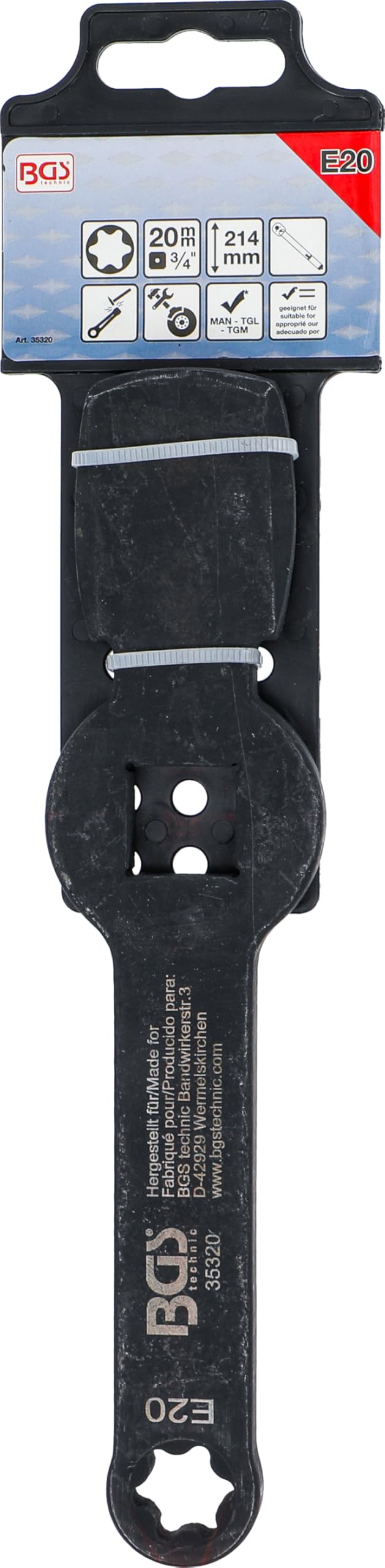BGS 35320 Klucz oczkowy do podbijania profil E Torx E20