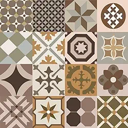 Papel de Parede Adesivo Lavável Para Cozinha Banheiro Azulejo Diversos Modelos Rolo 1m Azulejo:AJ001