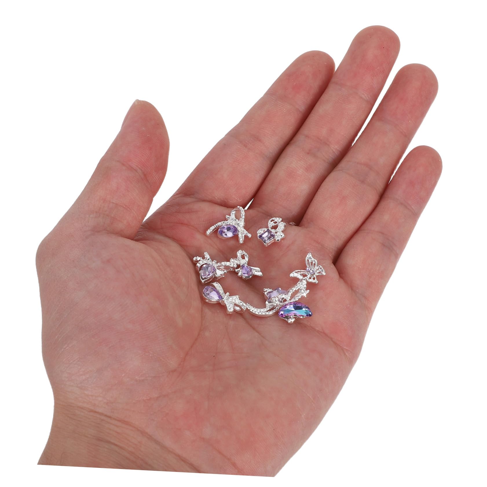 40pz Ciondoli per Unghie Fiocco in Metallo Verde per Manicure Art Decoro Unghie Diamanti Finti