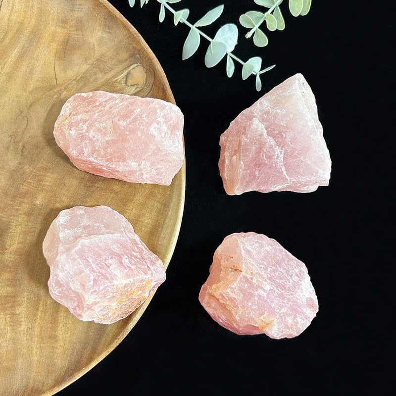 Image of Rose Quartz Raw (500 Gm) Healing Gemstone | Crystals For Reiki & Vastu Items |Stone for Emotional Healing & Self Love (3-4 Pcs)