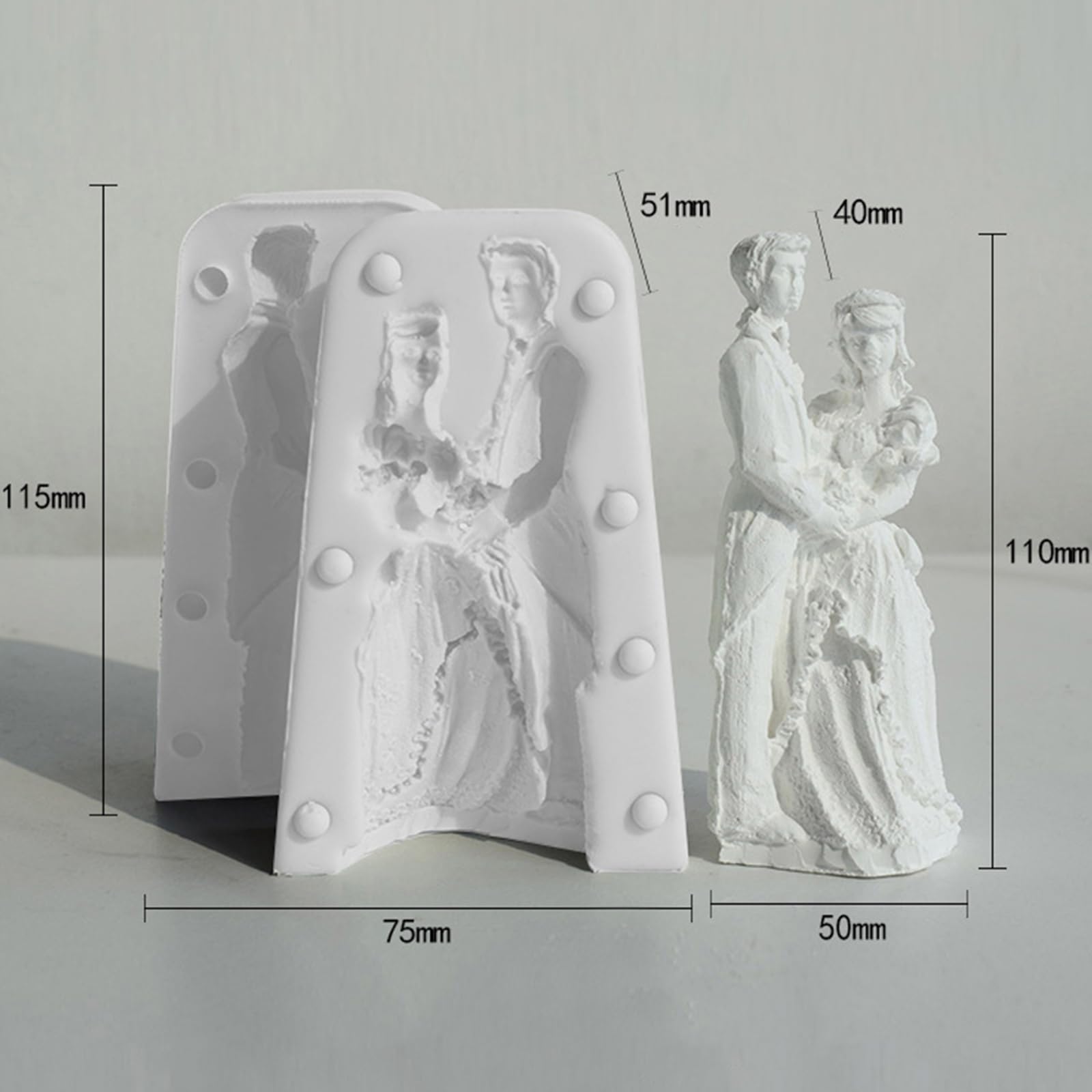 Molde de silicona para novios para hacer yeso, yeso, resina epoxi, decoración del hogar, regalo de boda, moldes de silicona para resina