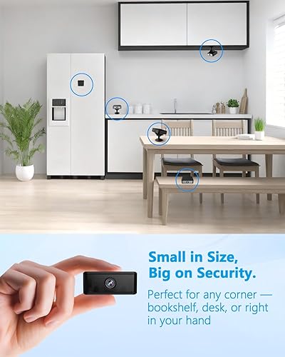 Miniatura 6 de Mini cámara de seguridad, compatible con WiFi, punto de acceso AP o sin WiFi, cámara oculta 4K con tarjeta de memoria integrada de 64 GB, visión