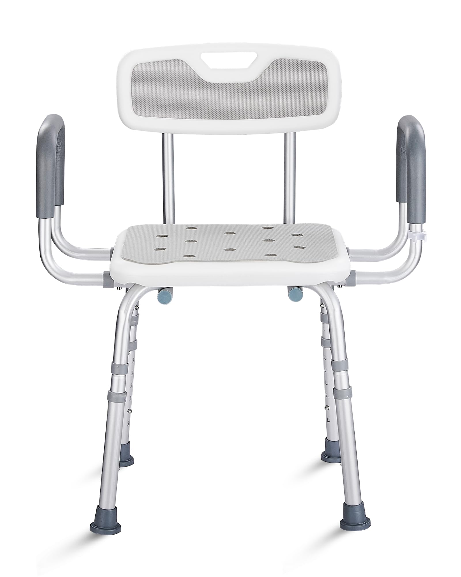 Silla de ducha para ducha interior con respaldo y brazos, silla de baño ajustable para personas mayores, asiento de ducha resistente para bañera interior, taburete de ducha de 330 libras para ancianos