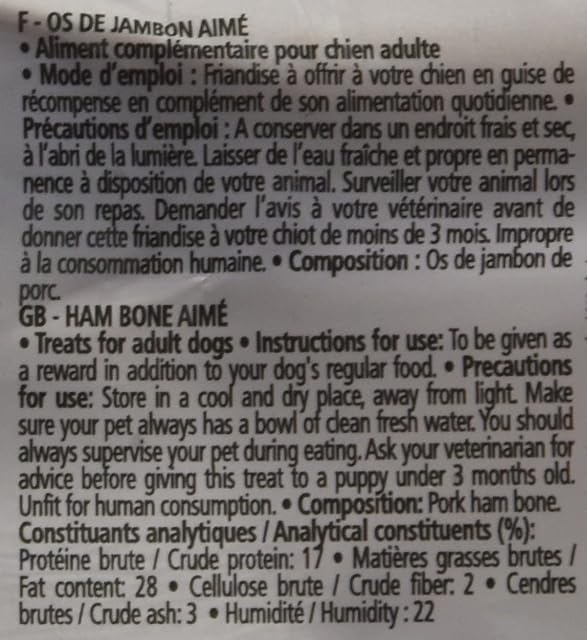 Foto 4 de 5 de Aimé - Hueso para Perro con jamón - Pack de 4