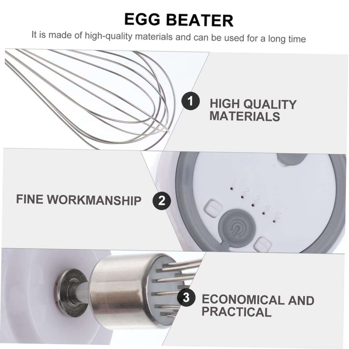 ABOOFAN 1 Set Cordless Rechargeable Egg Mixer Adjustable Gear Handheld Whisk for Cooking Baking Design for Easy Use Material Egg Tool for Home Chefs