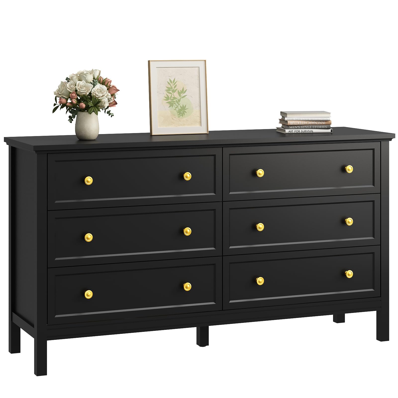 mens dresser Sloane 8 Drawer for better organization CARPETNAL Black Dresser for Bedroom,