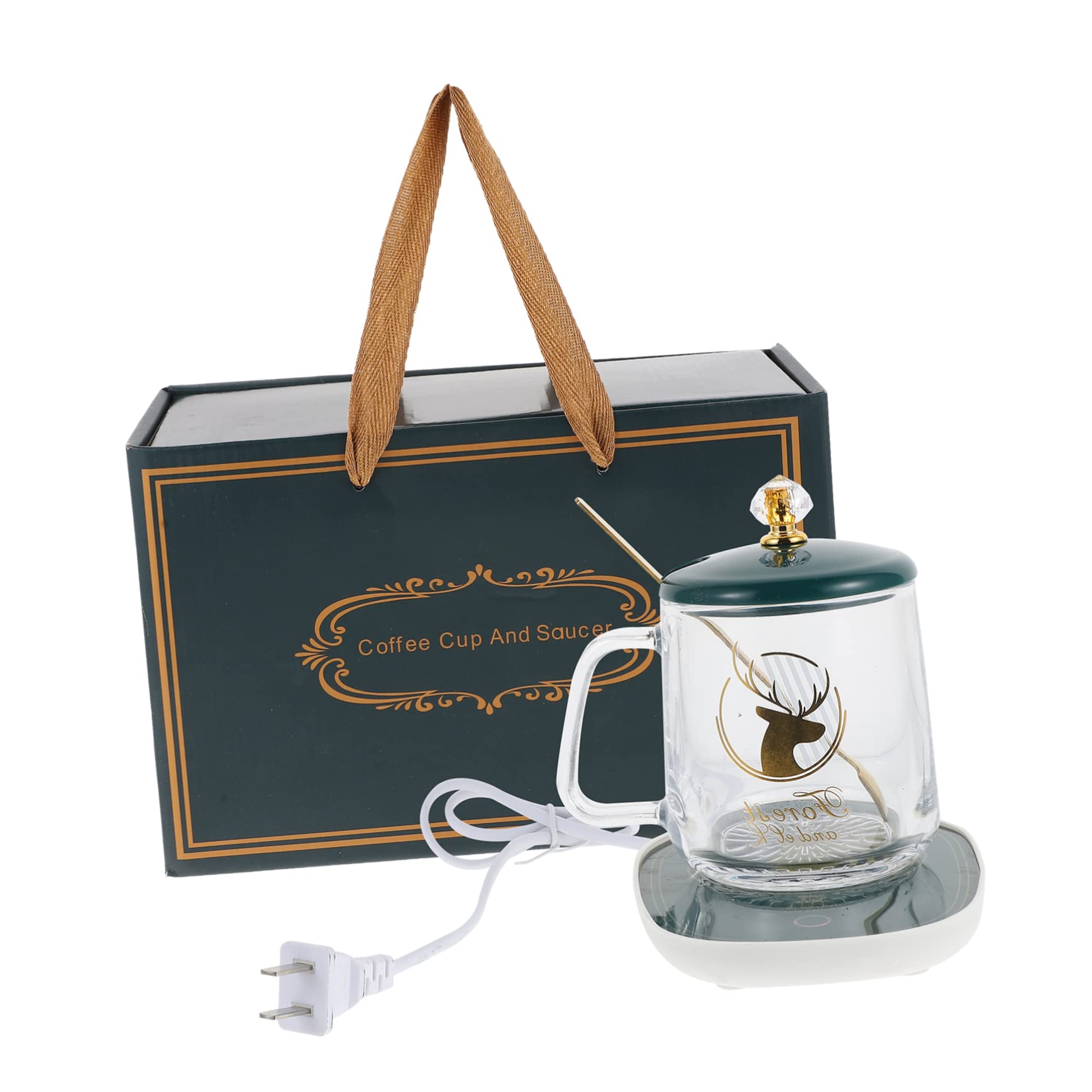 Ciieeo Heating Coaster Ceramic Mug Insulation Cup Coaster Milk Warmer Pad Warmer Set Perfect Family