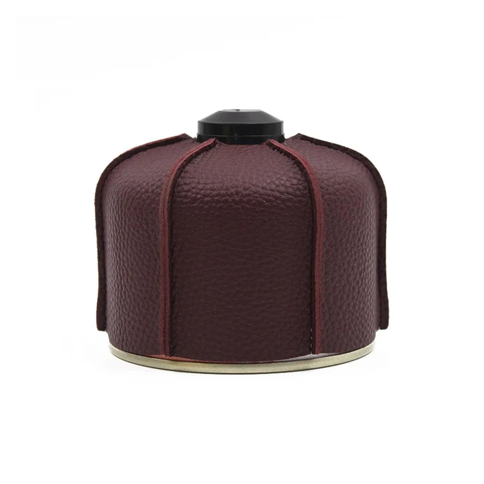 1PCS Outdoor Camping Flat Gas Cylinder Leather Cover Alpine Picnic Protective Butane(Wine Red S)