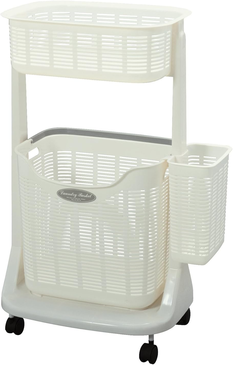 PH-301 4667n White Laundry Basket with Side Pockets