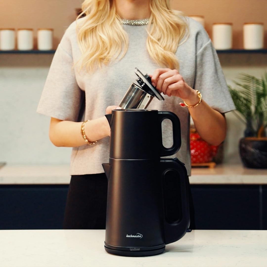 Dem Söleni Teemaschine, 2L + 1L, 1800W, Edelstahl, mit Warmhaltefunktion, Elektrischer Teekocher
