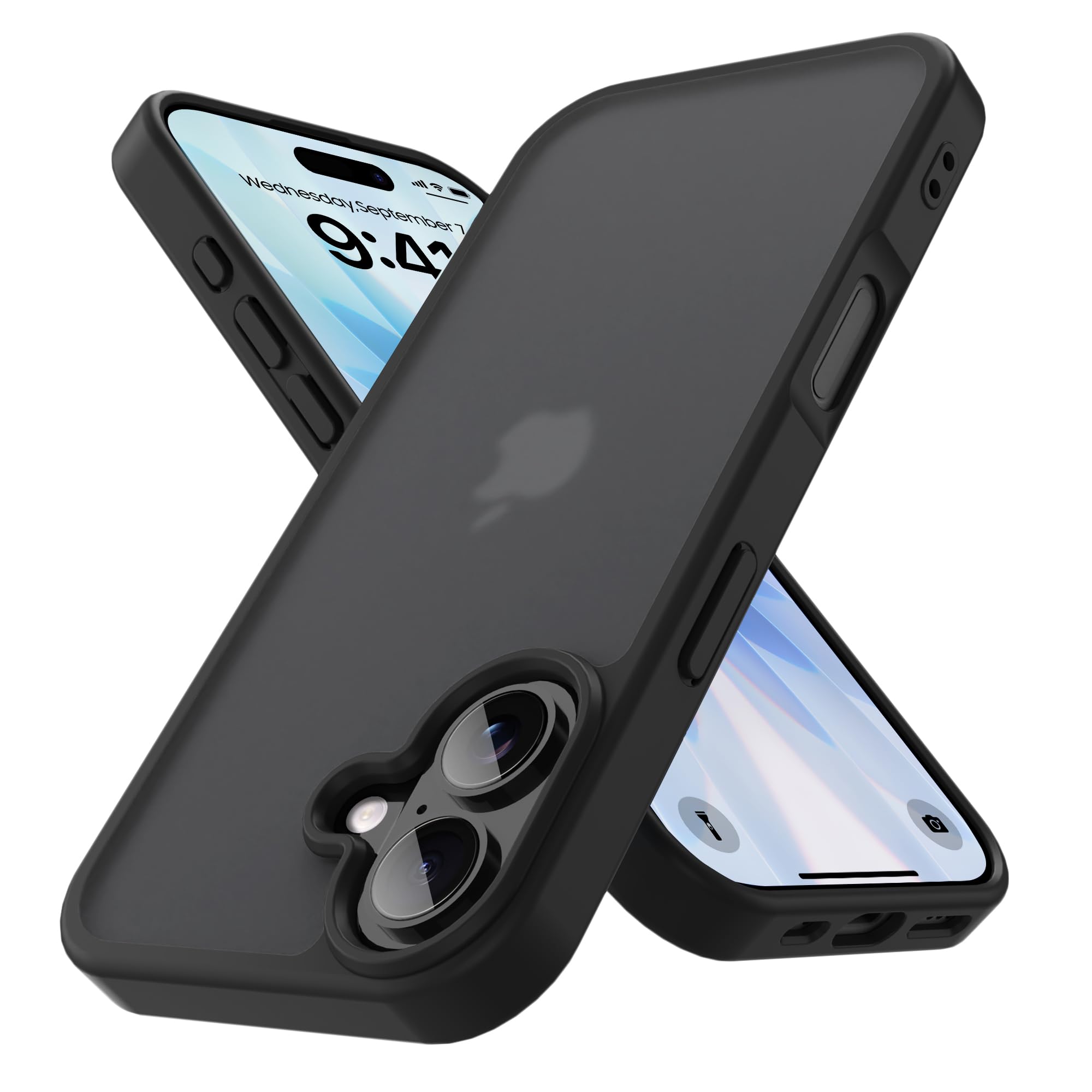 PinLiSheng iPhone 17 ケース マット感 半透明 耐衝撃 スマ…