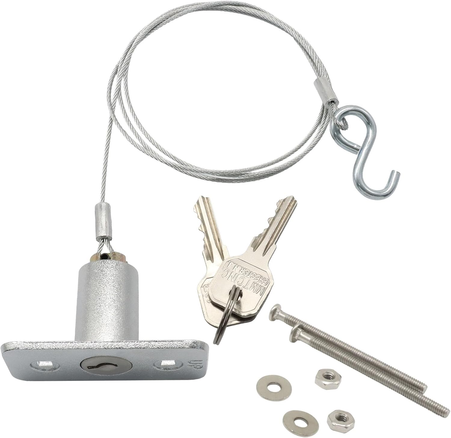 2 Pcs Release Lock Kit Universal Garage Door Silver | Emergency Release Lock, 4 Keys Included, Keyed Disconnect System