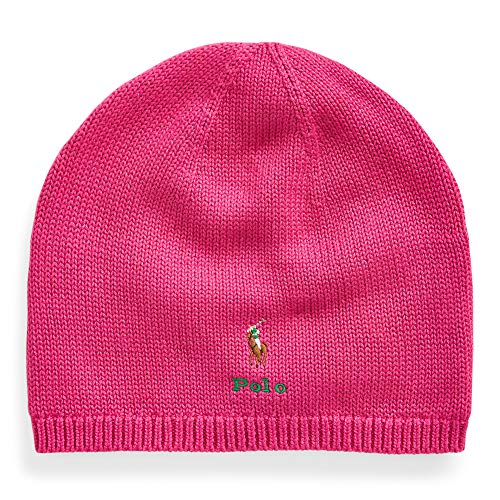 Polo Ralph Lauren Girl`s Polo Pony Cotton Beanie (College Pink(566027), 8-20)
