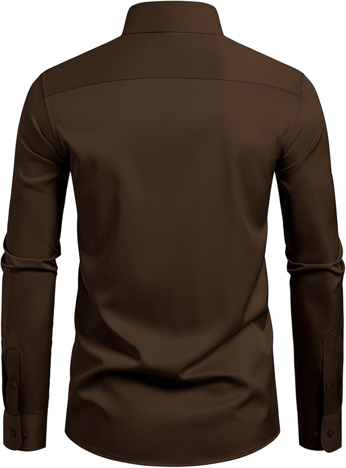 Landtown Men's Muscle Fit Casual Athletic Shirts Slim Fit Long Sleeve Button Down Solid for Gym to Office - Image 2