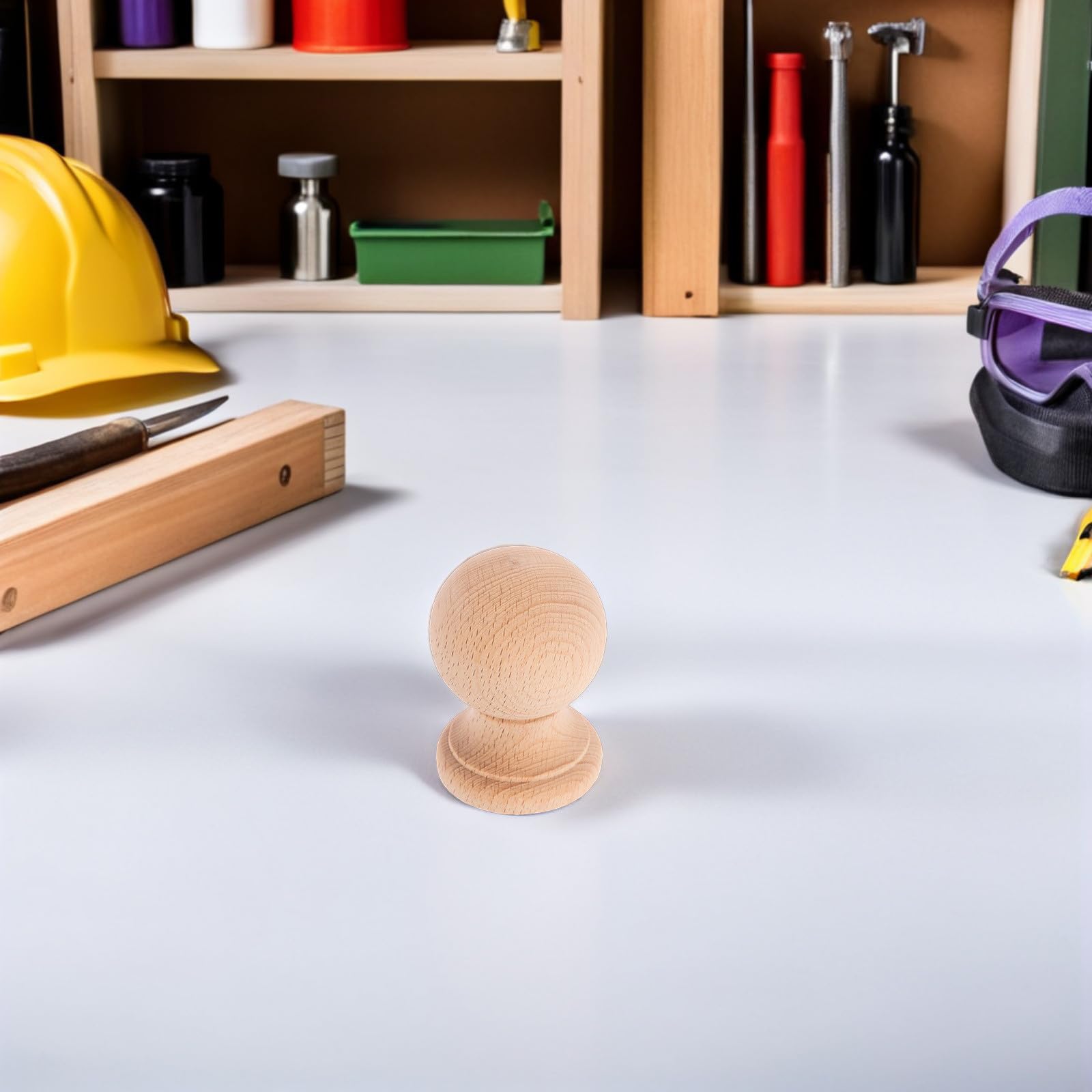 Alipis Accesorios para Restauración de Escaleras Interiores, 4 Remates de Madera Tallada para Postes sin Acabado, Tamaño 8X6 CM