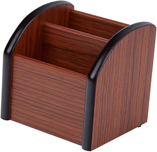 STOBOK Soporte para bolígrafo de madera para escritorio, caja de bolígrafos de madera, organizador de escritorio multiusos, soporte de lápiz de