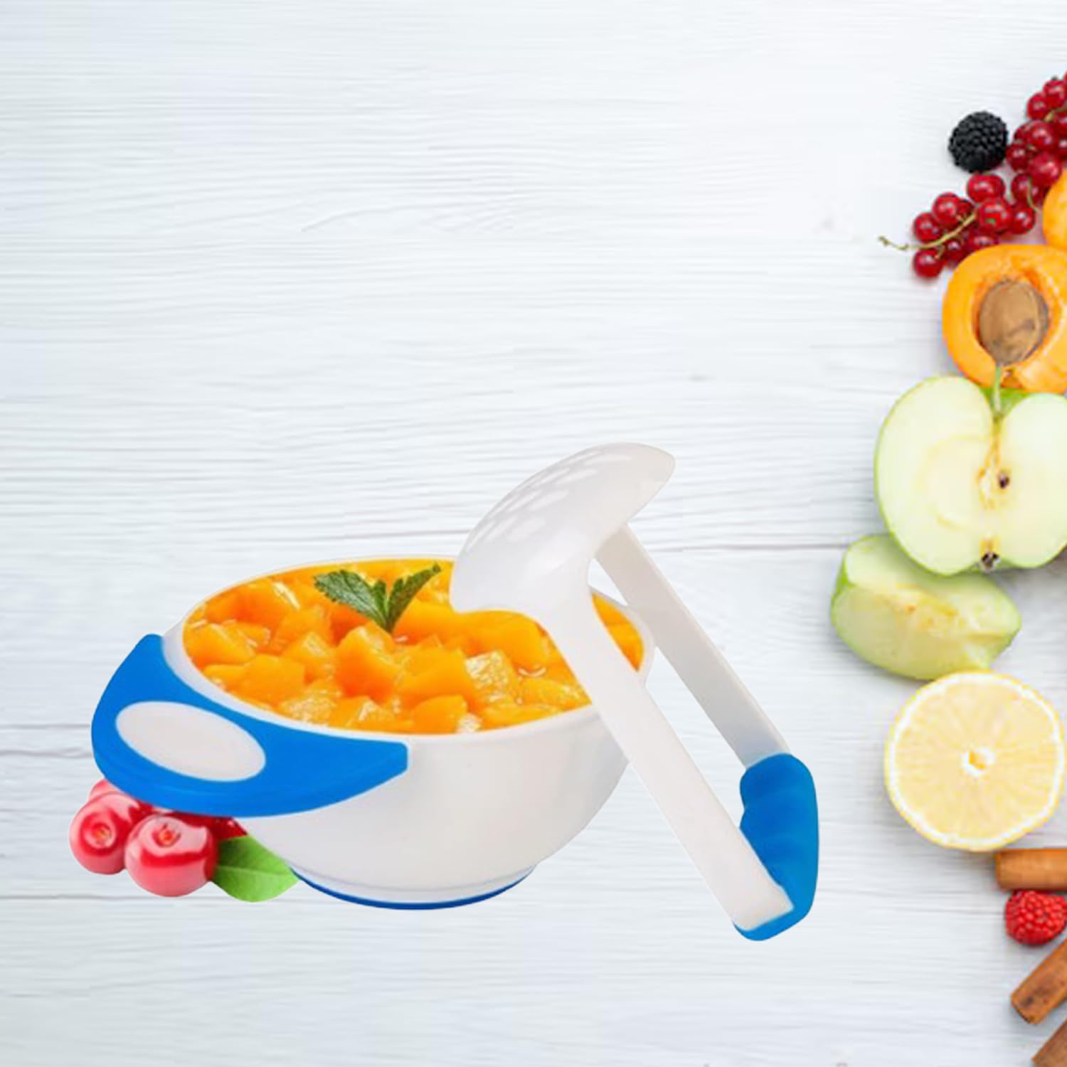 Safe-O-Kid®- BPA-Free Baby Feeding Grinding Bowl – Safe, Non-Toxic, Durable, with Anti-Slip Base for Grinding Baby Food, Perfect for Homemade Purees - Blue-image-41