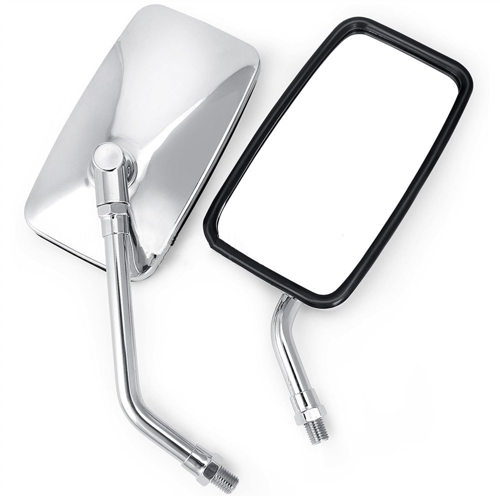 Spiegel für Motorrad Rechteckiger Fahrradspiegel, Aluminiumlegierung, Fahrradreflektor, Weitwinkel, Dreirad, Quad, Motorrad, Roller, Rückspiegel, links und rechts Rückspiegel Motorrad (Größe : 2PCS N
