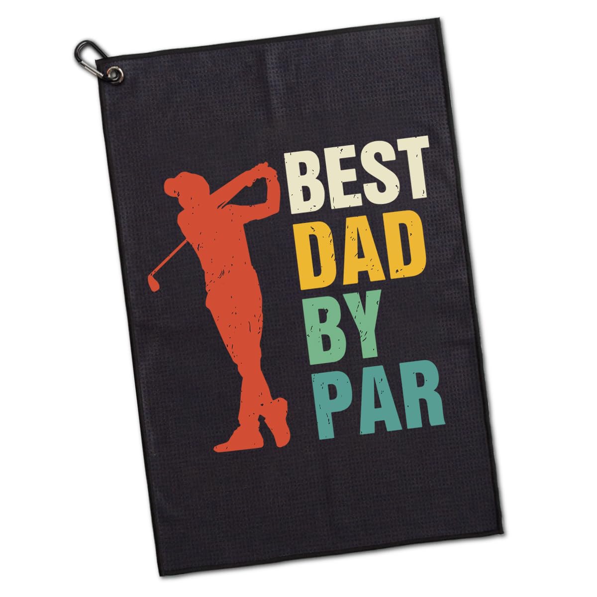 GEYGIE Best Dad by Par Printed Microfiber Golf Towel, Funny Golf Towel Gifts and Golf Accessories for Men Dad Grandpa Father, Fathers Day Birthday