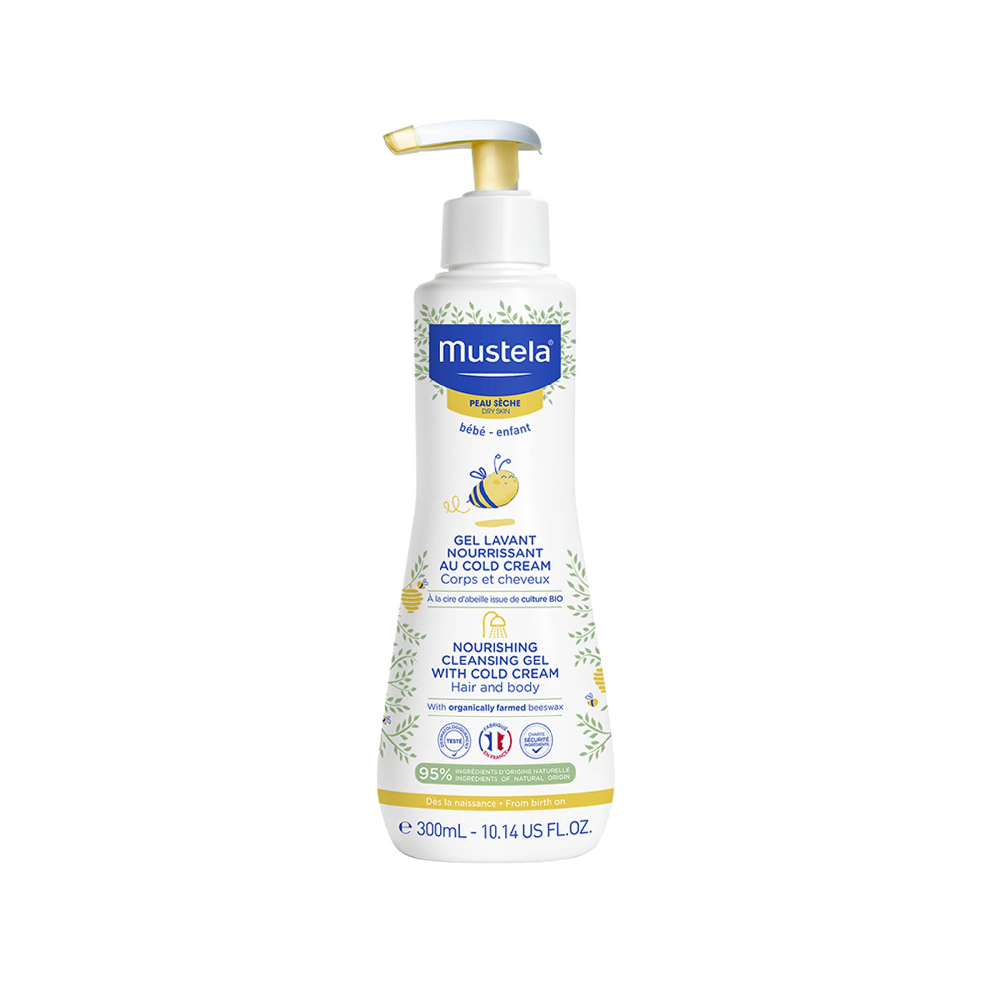 Mustela Gel Detergente Nutriente Cold Cream Naturale Corpo e Capelli 300ml per Pelle Secca
