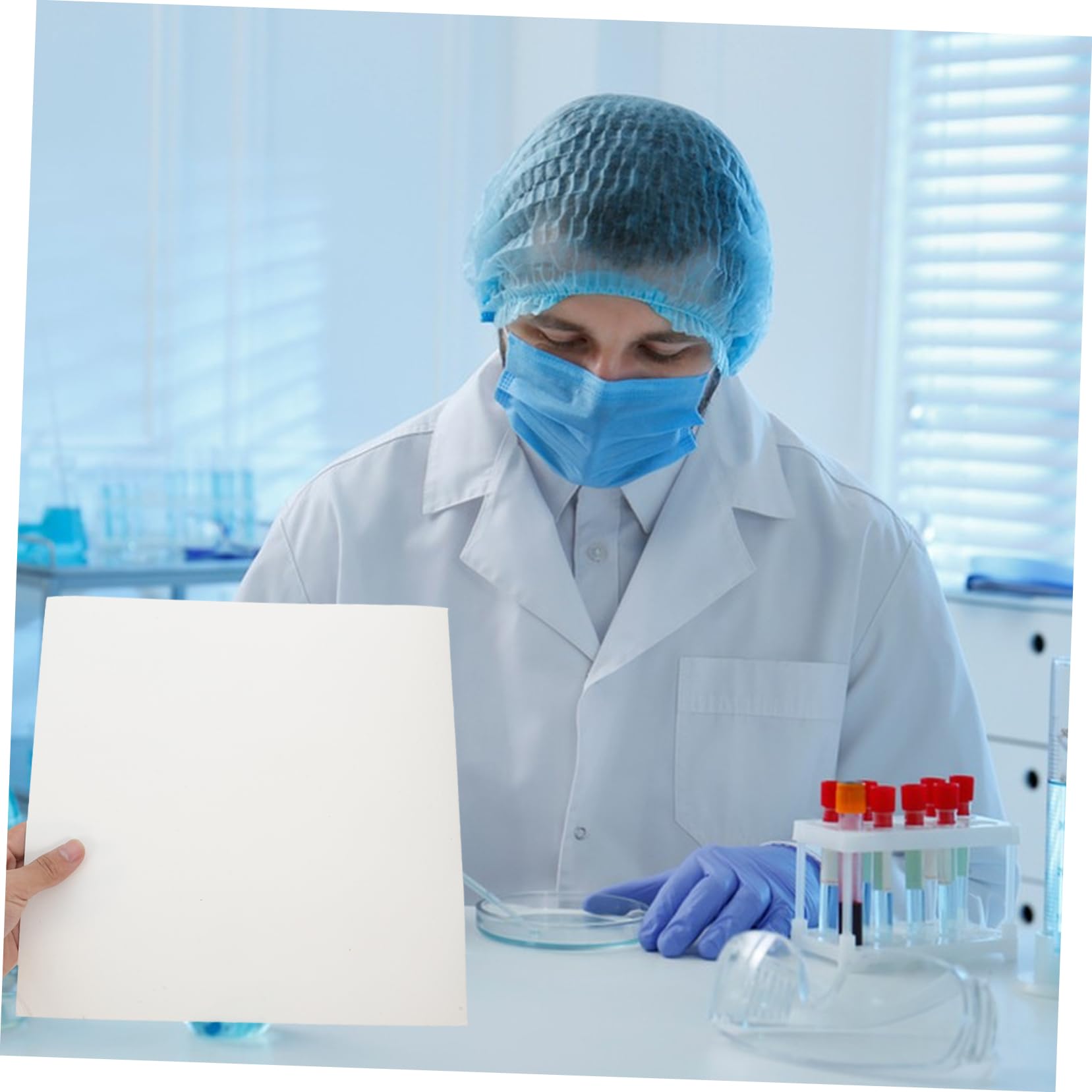 Papel de Filtro Cualitativo para Laboratorios 10 Uds 30x30 Cm | Blanco, Papel de Alta Absorción, Filtración de Agua y Separación Rápida de Impurezas y Aceites