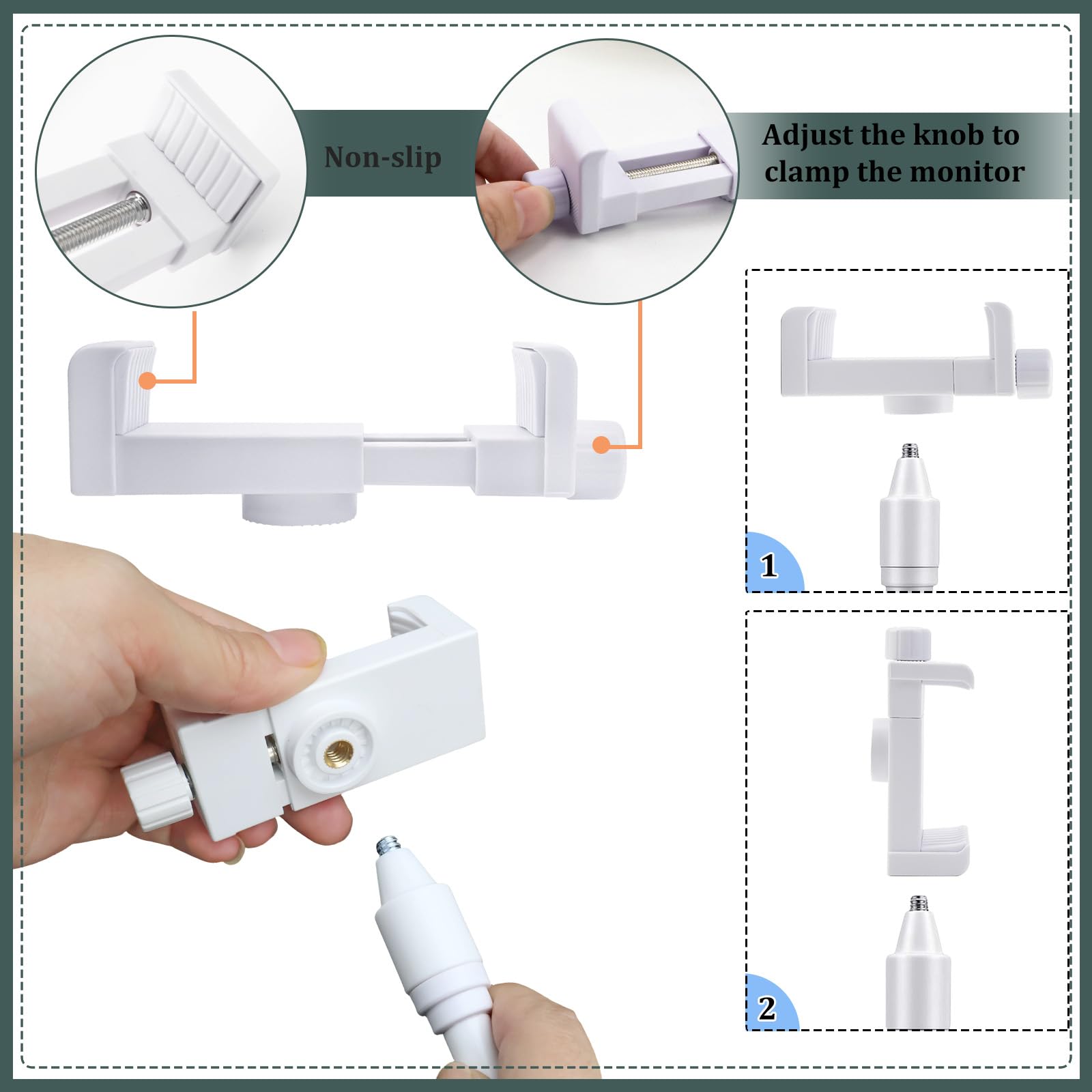 Soporte para monitor de bebé, soporte para cámara, soporte para teléfono móvil, compatible con la mayoría de monitores de bebé (estilo B) — view 5