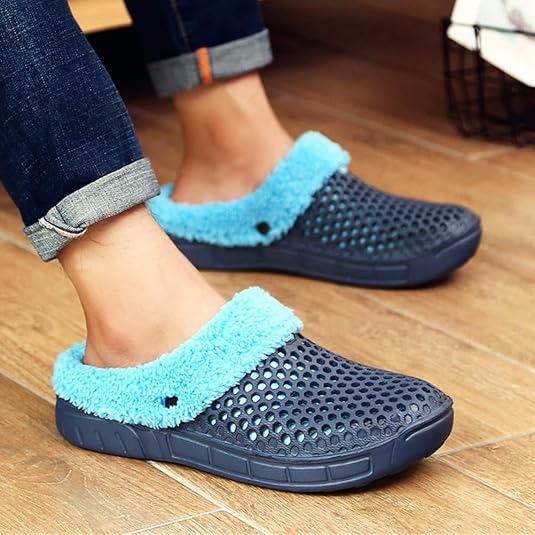 Mules Homme Cuir Fermées – Sabots Jardin Confortables Intérieur/Extérieur – Pantoufles Antidérapantes