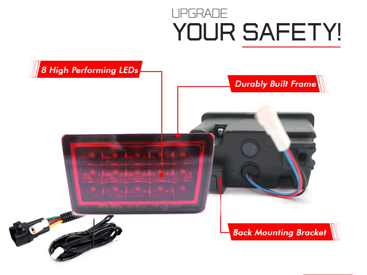 GAZOZ PERFORMANCE F1 Hyper 4th Brake Light Fog Light plug and Play Harness Compatible With WRX VB 2022 2023 2024 2025 Red Lens - Red Housing