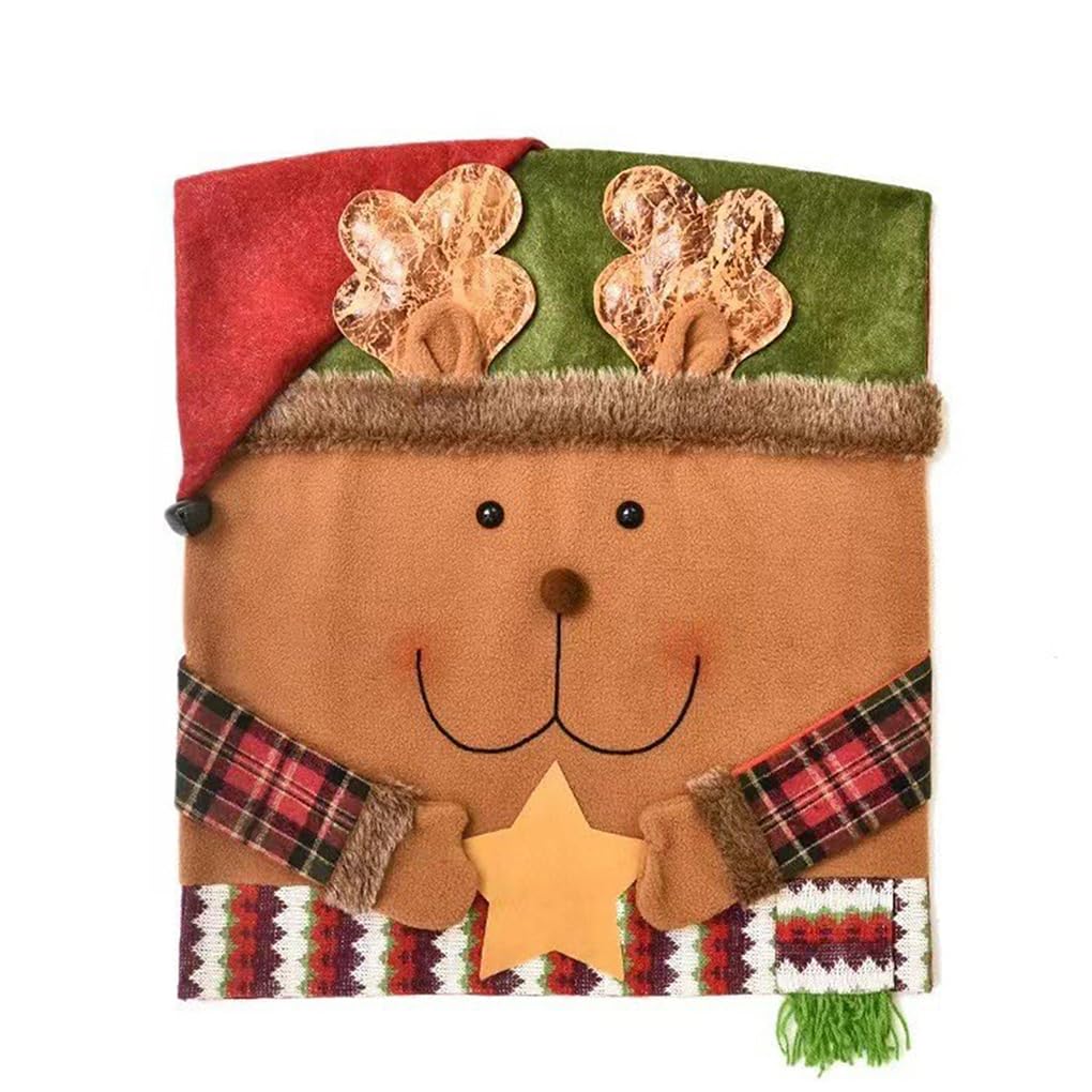 Funda para Silla Decorativa para el hogar, Conjunto de decoración navideña Festiva, Vestir sillas y añadir un Toque Festivo al Comedor, 6 uds.