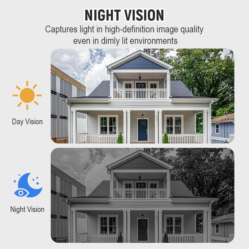 Sonnette visiophone sans fil avec caméra, sonnette vidéo WiFi extérieure étanche IP65 720P avec détection PIR vision nocturne Installation simple Compatible avec Tuya Smart App, 2,4 GHz