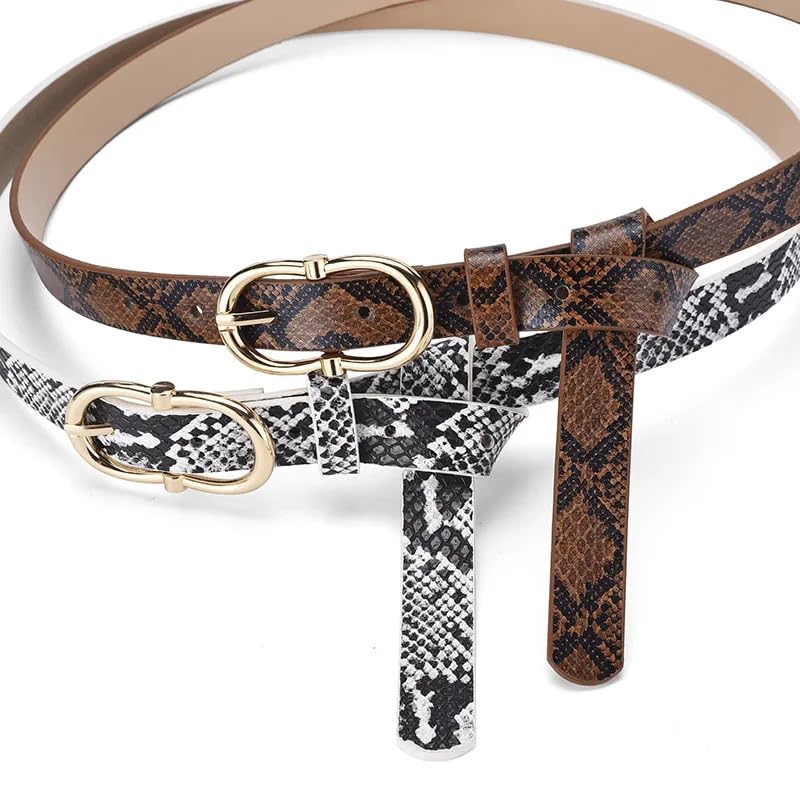 Pohullan Slim Patterned Leather Belt Women'S Travel Shopping Decorative Dress Belt4
