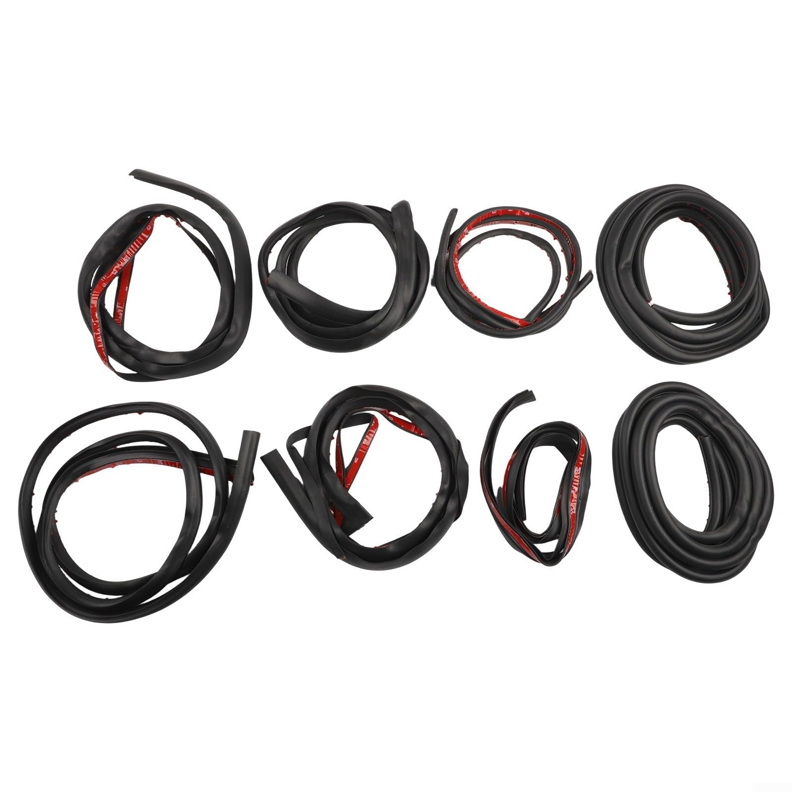 Lot de 8 bandes d'étanchéité en caoutchouc pour Tesla Model 3 2022-2025 - Isolation acoustique - Résistant aux intempéries - Noir - 28 x 25 x 8 cm