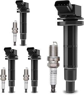 UF333 Ignition Coil Packs & 7092 Double Iridium Spark Plug Compatible with 2001-2012 Toyota Camry Corolla RAV4 Solara Matrix Highlander Lexus HS250h Scion xB TC C1330