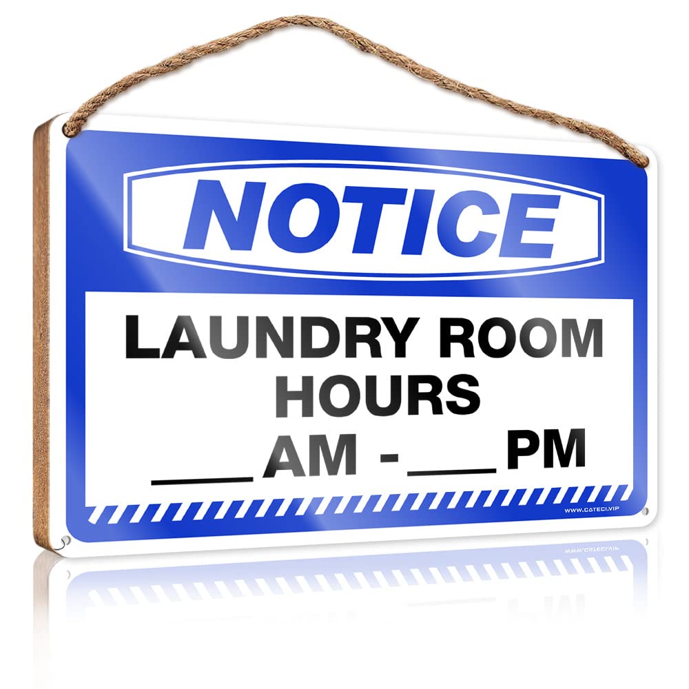 Spring Porch Sign Notice Laundry Room Hours____ Am - ____ Pm Wooden Sign Restroom Decor Welcome Sign For Front Porch Standi(15X28CM)