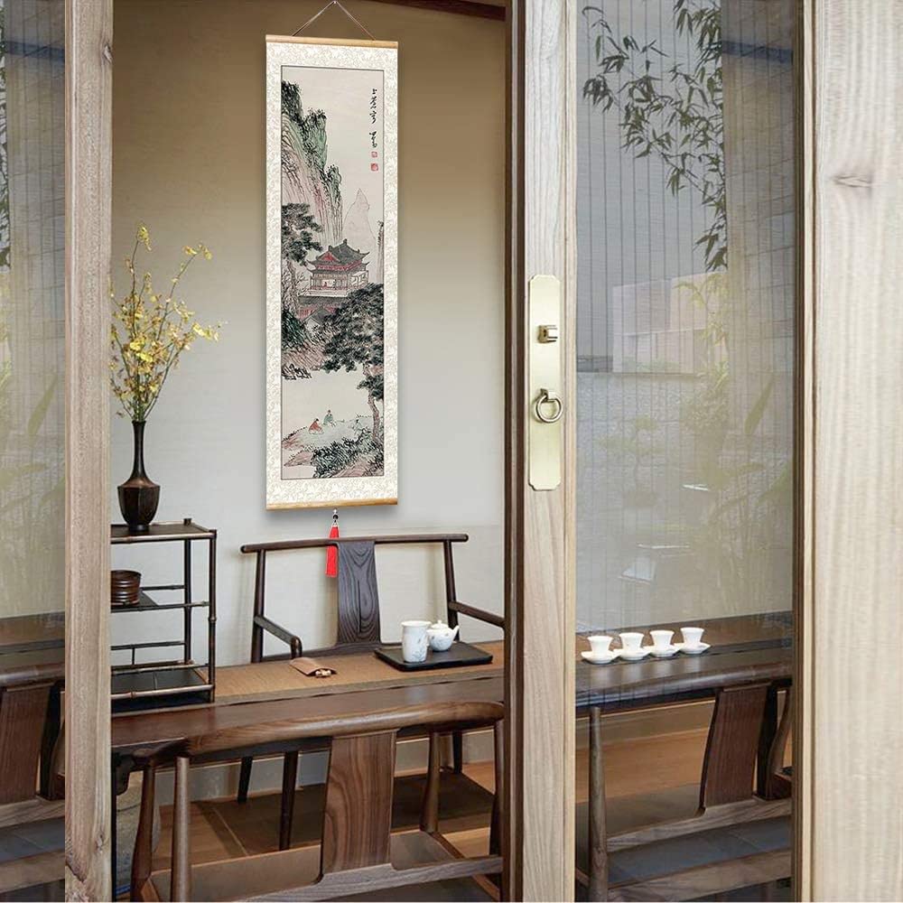 Chinesische Kunst-Wandrolle, hängende Malerei, Rolle, orientalisches Dekor, chinesisches Rollbild, Wandrolle, japanische Wandkunst, chinesische Malerei, Feng Shui, japanische Wandrolle, Dekoration for