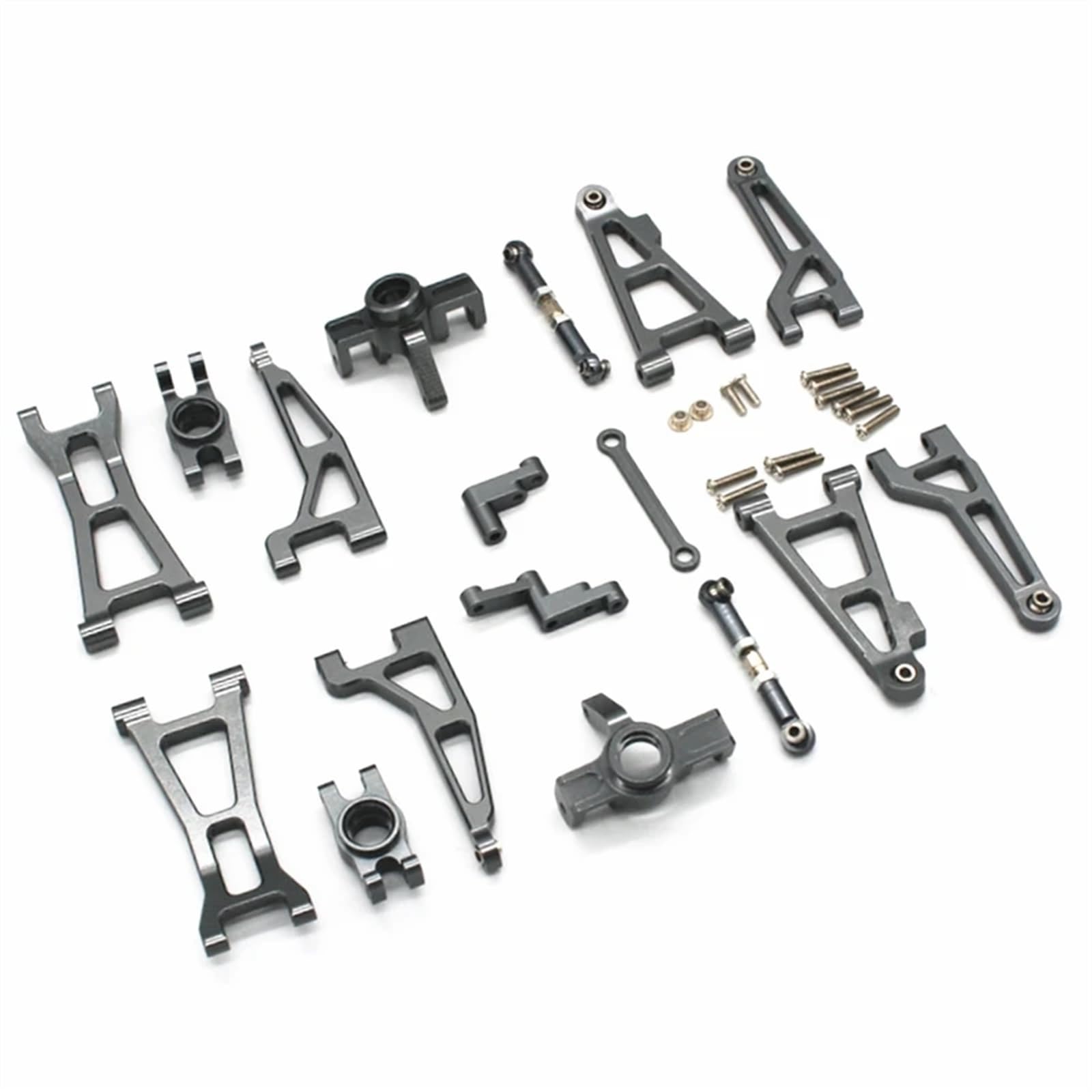 Pasuje do HBX 16889 16889A 16890 SG1601 SG1602 Zestaw drążków kierowniczych, wahaczy, łączników, 1/16 RC Car Upgrade Parts Kit(Gray)