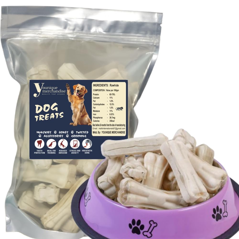 YOUNIQUE MERCHANDISE Rawhide Chicken Flavour Dog Chew Bone 3 Inches Dog Treats Chew Bones for Small and Young Dogs (2-KG) (B08M7XF3XX) Amazon Price History, Amazon Price Tracker