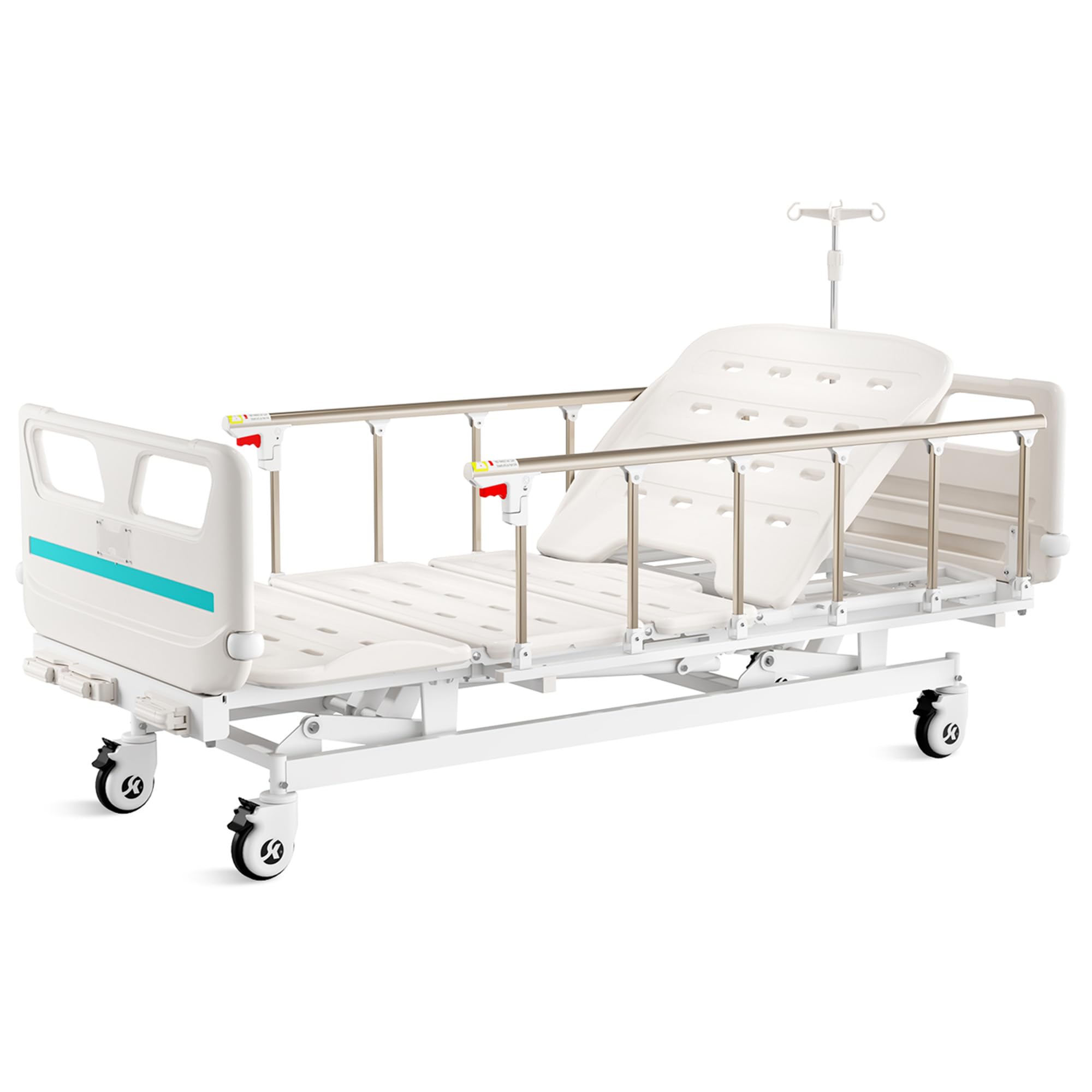 GIMA 44742 Letto a 4 Sezioni ad Altezza Variabile con 3 Manovelle e con Ruote