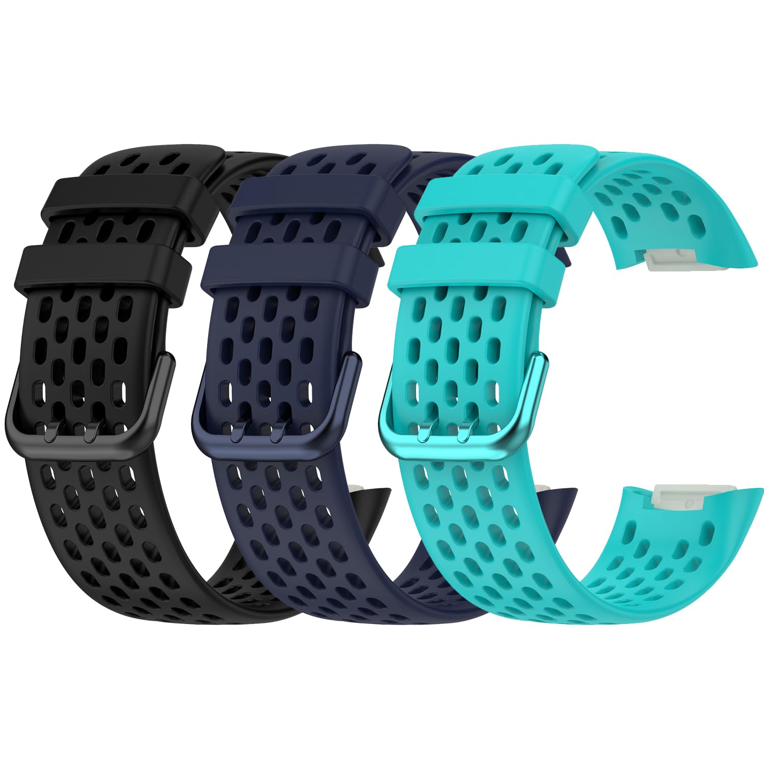 Replacement Band Fit for Fitbit Charge 5/ Fitbit Charge 6, Breathable Sport Band Soft Silicone Waterproof Wristbands Strap